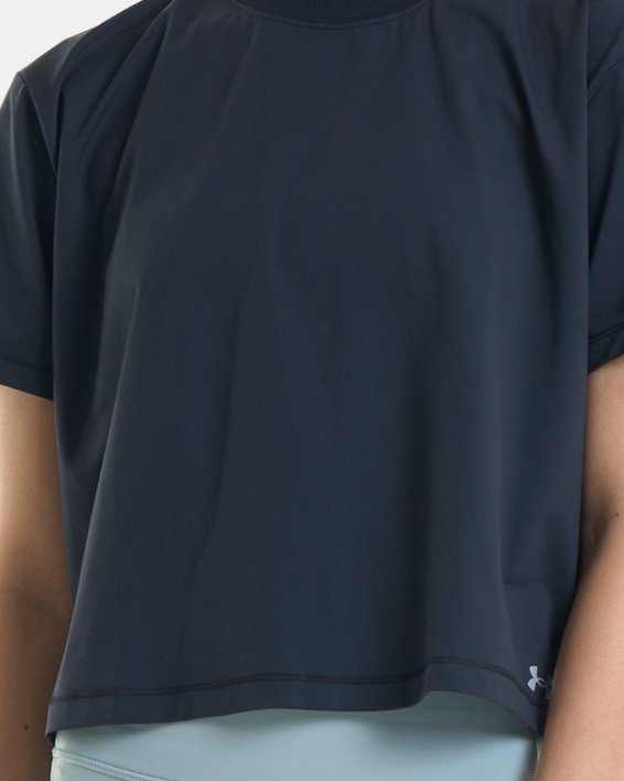 女士UA Meridian短袖T恤 in Black image number 0