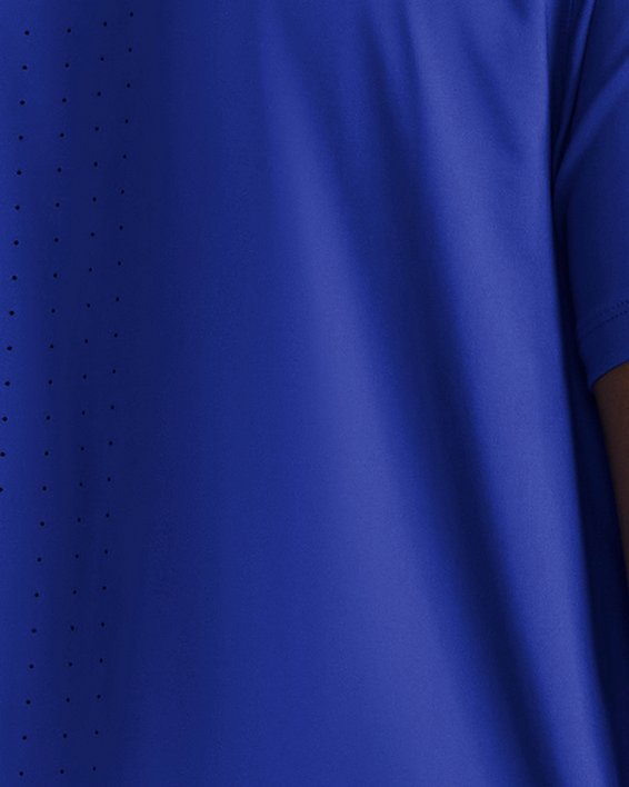 Men's UA Launch Elite Graphic Short Sleeve in Blue image number 1
