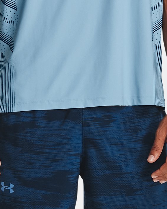 Men's UA Launch Elite Graphic Short Sleeve, Blue, pdpMainDesktop image number 2