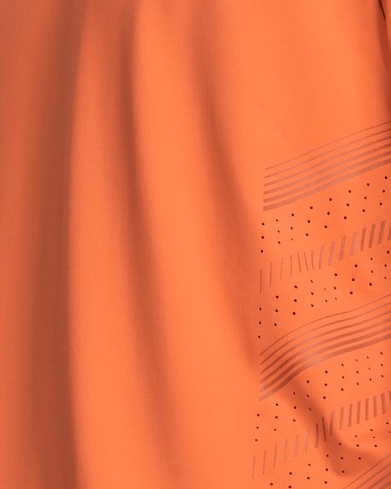 Men's UA Launch Elite Graphic Short Sleeve in Orange image number 2