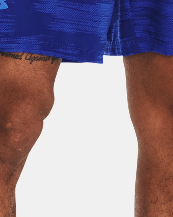 Men's UA Launch 7'' Printed Shorts, Blue, pdpMainDesktop image number 0