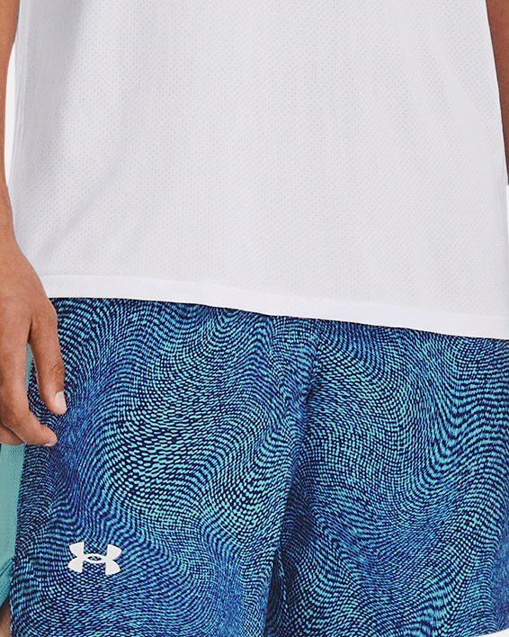 UA LAUNCH 7'' PRINTED SHORT in Blue image number 3