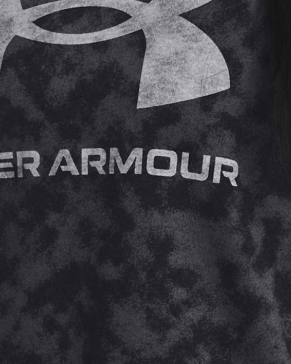 Women's UA Logo Printed Heavyweight Short Sleeve, Black, pdpMainDesktop image number 0