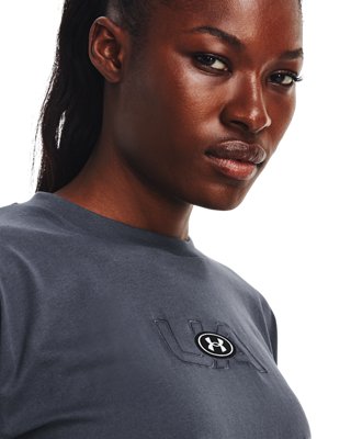 Women's UA Branded Logo Crop Short Sleeve image number 3