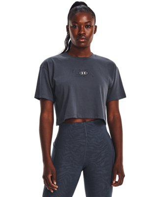 Women's UA Branded Logo Crop Short Sleeve image number 0