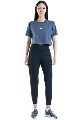 여성 UA 브랜디드 로고 크롭 반팔 image number 2