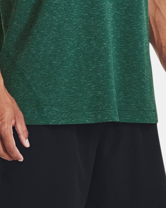 เสื้อแขนสั้น UA RUSH™ Seamless Legacy สำหรับผู้ชาย in Green image number 2