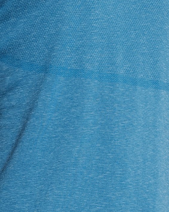男士UA RUSH™ Seamless Legacy短袖T恤 in Blue image number 0