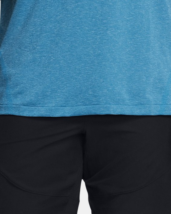 Men's UA Vanish Elite Seamless Short Sleeve in Blue image number 2
