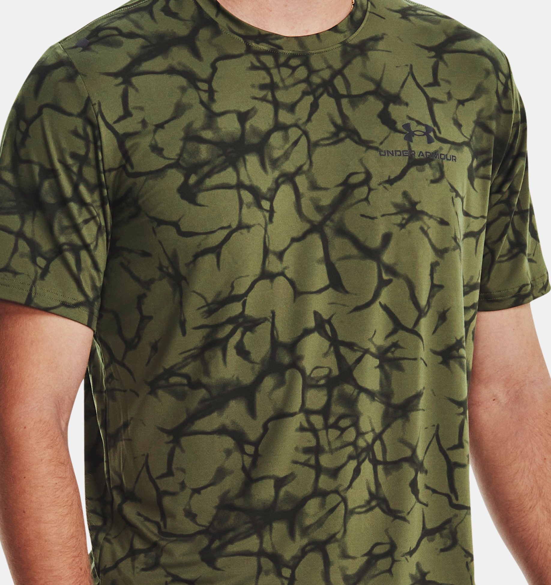 Camiseta de manga estampada UA RUSH™ para hombre Under Armour