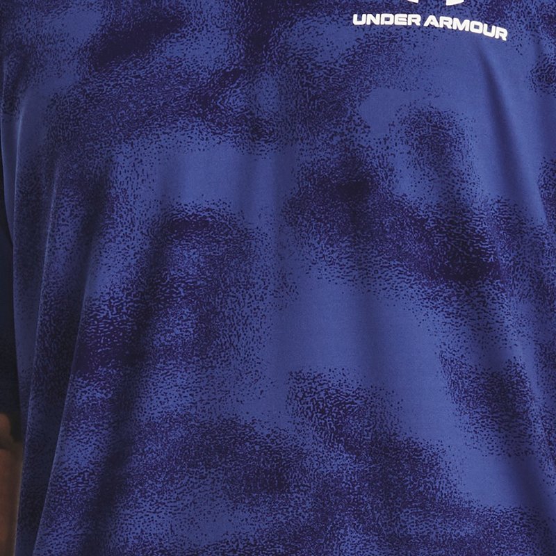Men's  Under Armour  RUSH™ Energy Print Short Sleeve Sonar Blue / White XS