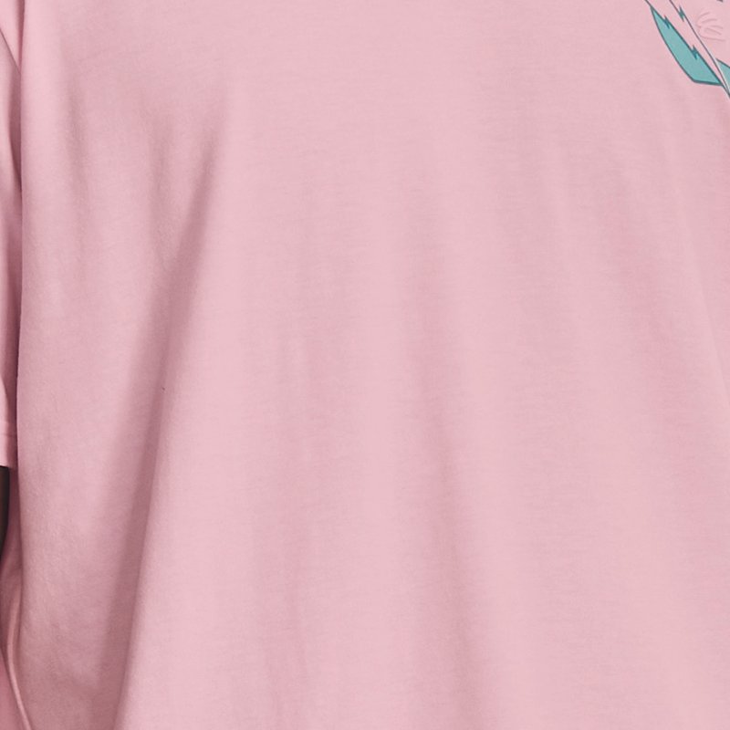 Men's Curry Animated Short Sleeve Pink Sugar / White L