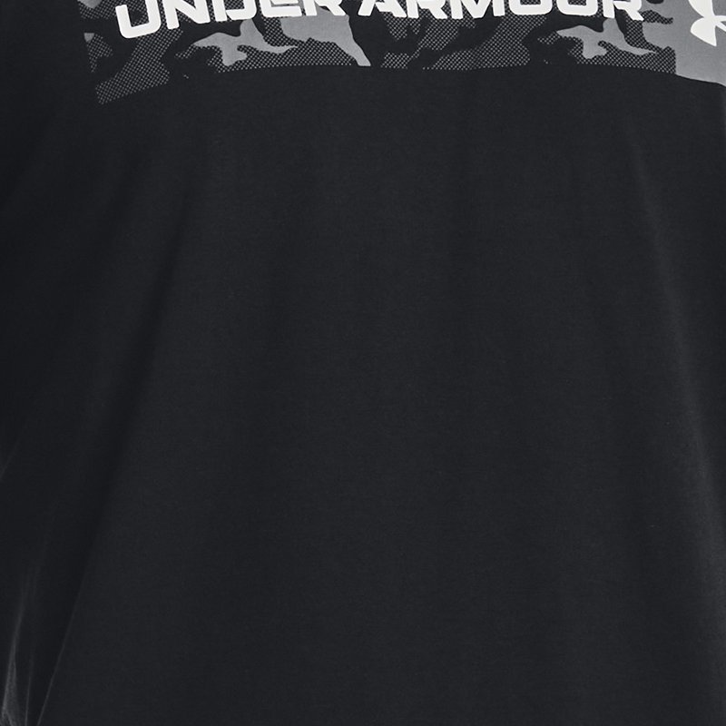 Camiseta de manga corta Under Armour Camo Chest Stripe para hombre Negro / Blanco L