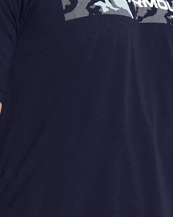 Men's UA Camo Chest Stripe Short Sleeve, Blue, pdpMainDesktop image number 0