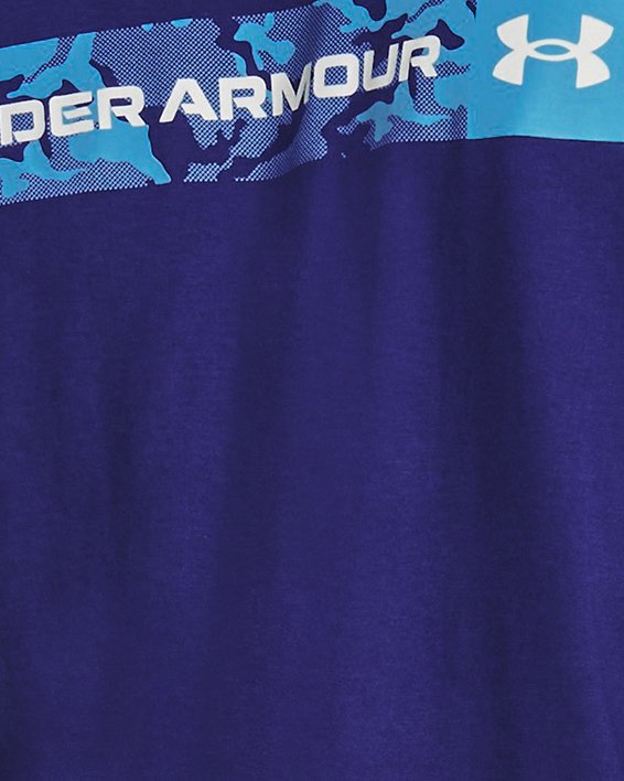 T-shirt à manches courtes UA Camo Chest Stripe pour homme, Blue, pdpMainDesktop image number 0