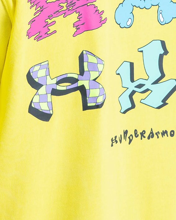 男士UA Checkered Heavyweight短袖T恤 in Yellow image number 4