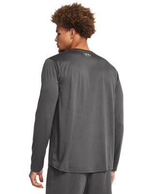 Мужской топ Under Armour UA Tech™ Team Long Sleeve, цвет: Тёмно-серый / Белый — фото 2