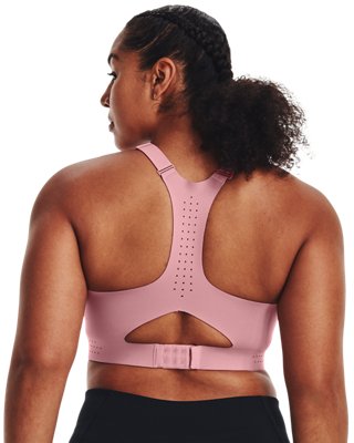 Sports Bra de sujeci&oacute;n alta UA Uplift para mujer, Pink, pdpMainDesktop image number 7