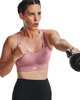 Sports Bra de sujeci&oacute;n alta UA Uplift para mujer, Pink, pdpMainDesktop image number 0