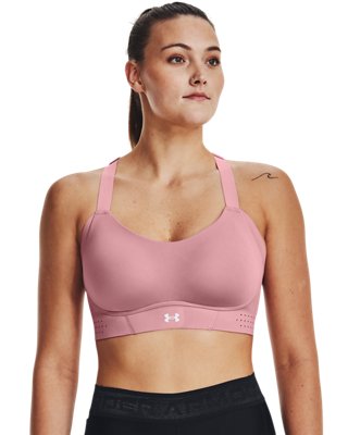 Sports Bra de sujeci&oacute;n alta UA Uplift para mujer, Pink, pdpMainDesktop image number 3