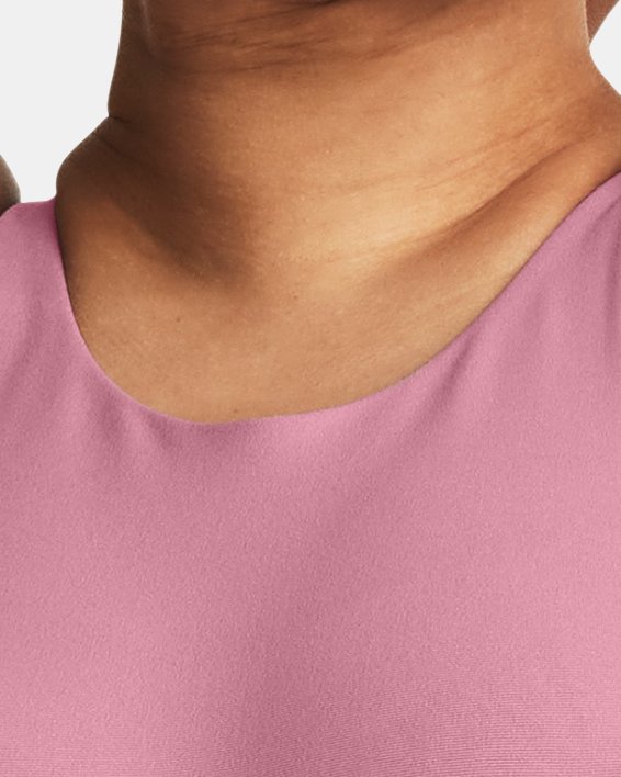 สปอร์ตบรา UA Infinity Mid Pintuck สำหรับผู้หญิง in Pink image number 2