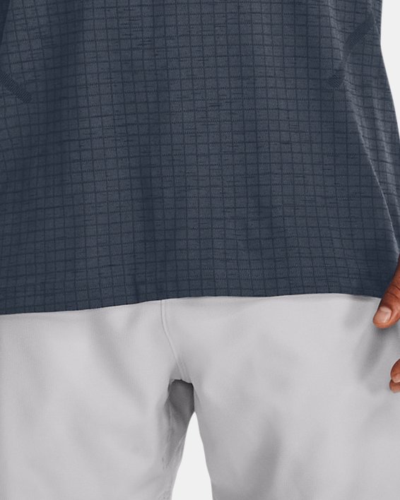 เสื้อแขนสั้น UA Seamless Grid สำหรับผู้ชาย in Gray image number 2