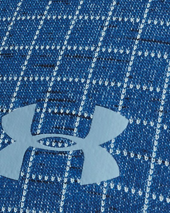 男士UA Seamless Grid短袖T恤 in Blue image number 3