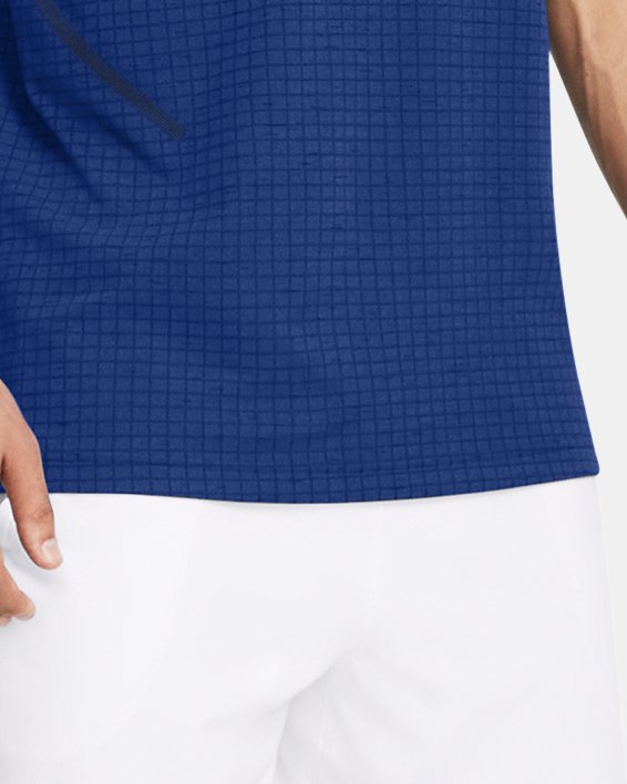 Men's UA Seamless Grid Short Sleeve, Blue, pdpMainDesktop image number 2