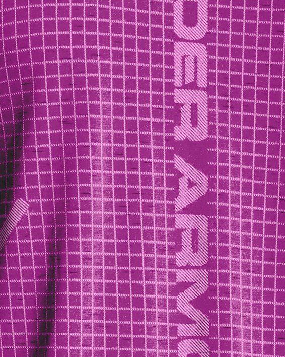 Men's UA Seamless Grid Short Sleeve in Purple image number 1