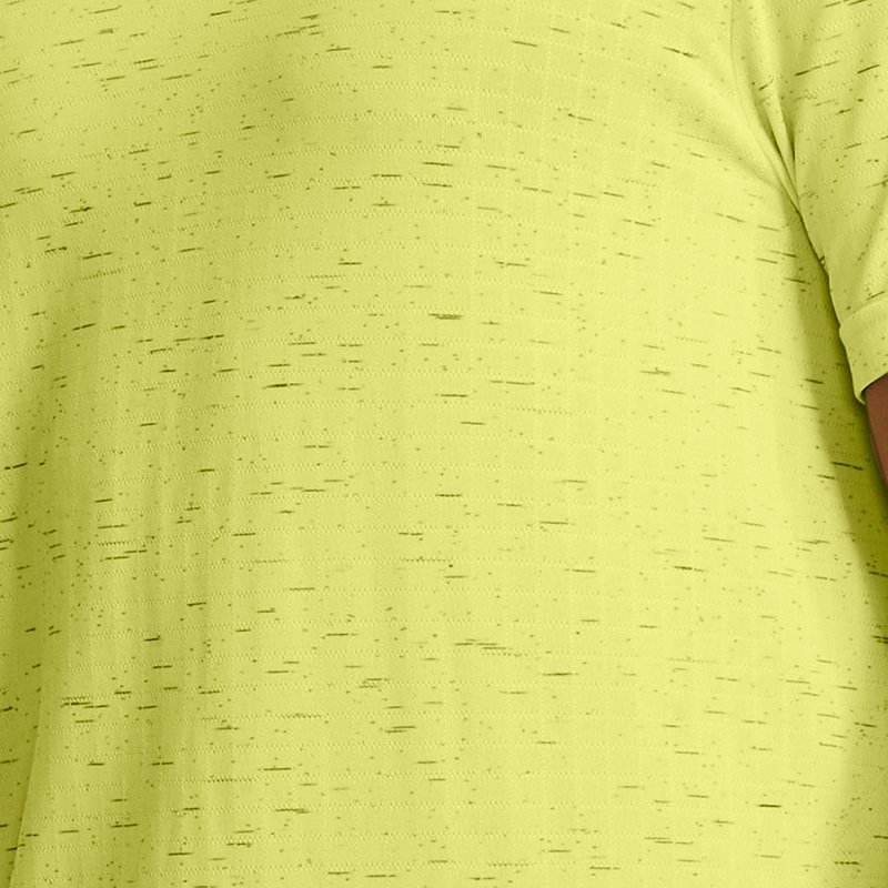 Men's  Under Armour  Seamless Grid Short Sleeve Lime Yellow / Marine OD Green M