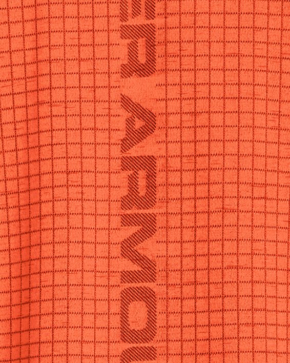 Men's UA Seamless Grid Short Sleeve in Orange image number 1