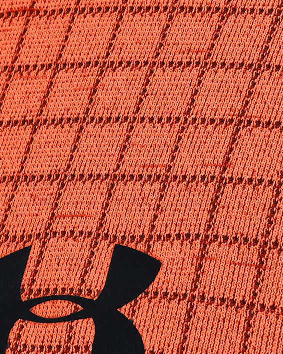 Men's UA Seamless Grid Short Sleeve in Orange image number 3