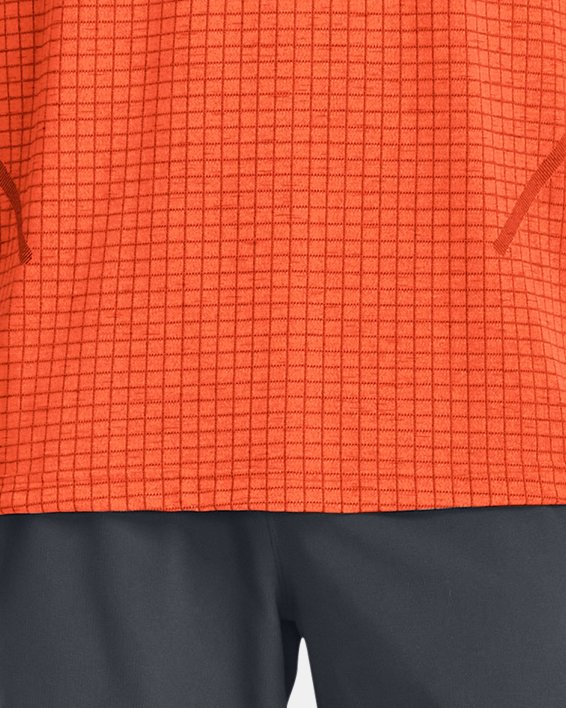 Men's UA Seamless Grid Short Sleeve in Orange image number 2