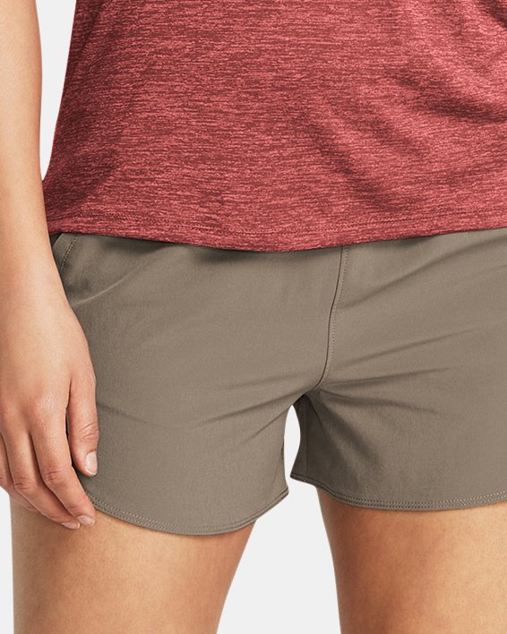 Shorts de tejido de 8 cm (3 in) UA Flex para mujer, Brown, pdpMainDesktop image number 2