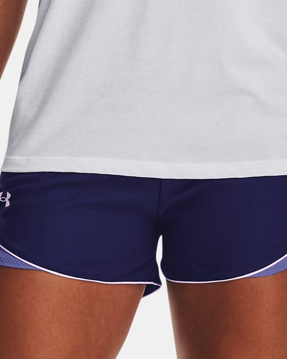 Women's UA Play Up Colorblock Shorts in Blue image number 2