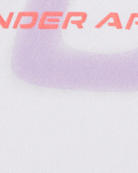 Women's UA Velocity Graphic Short Sleeve, White, pdpMainDesktop image number 3