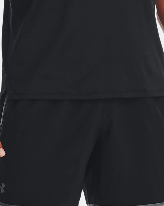 Men's UA HIIT Woven 6" Shorts in Black image number 2