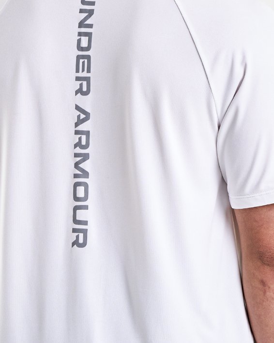 Men's UA Tech™ Reflective Short Sleeve in White image number 1