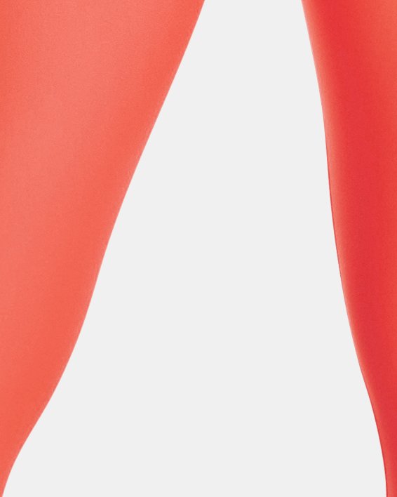 Women's HeatGear® No-Slip Waistband Blocked Ankle Leggings in Orange image number 1
