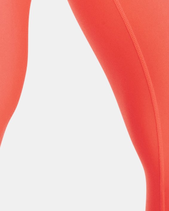 Women's HeatGear® No-Slip Waistband Blocked Ankle Leggings in Orange image number 0