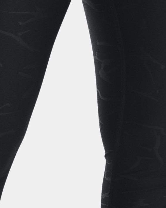Women's HeatGear® No-Slip Waistband Emboss Leggings in Black image number 0