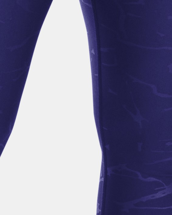 Women's HeatGear® No-Slip Waistband Emboss Leggings in Blue image number 0
