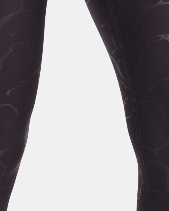 女士HeatGear® No-Slip Waistband Emboss九分褲 in Purple image number 0