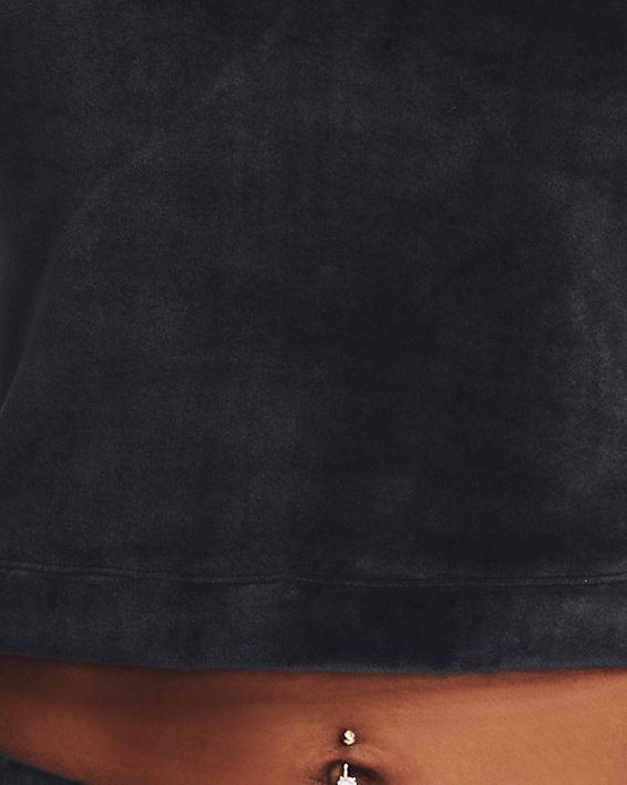 Women's UA Velour OG Mock Short Sleeve, Black, pdpMainDesktop image number 0