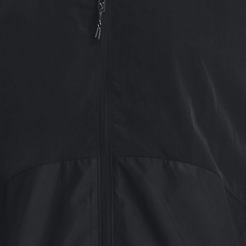 Herren Under Armour RUSH™ Jacke aus Webstoff mit durchgehendem Zip Schwarz / Reflektierend