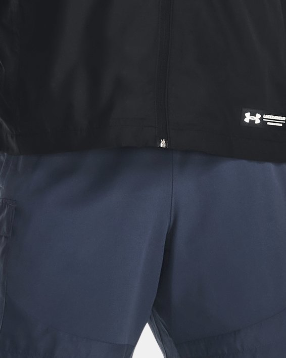 Men's UA RUSH™ Woven Full-Zip in Black image number 2