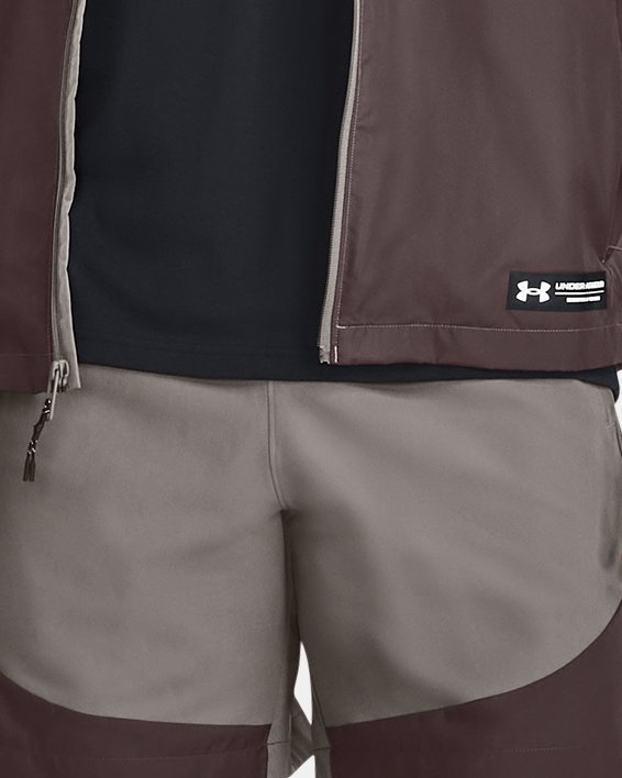 Men's UA RUSH™ Woven Full-Zip in Gray image number 2