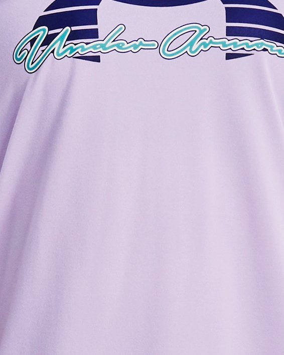女士UA Tech™ Script短袖T恤 in Purple image number 0