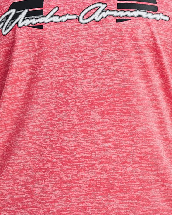 Under Armour Women's UA Tech Twist V-Neck Short Sleeve Active T-Shirt  (Flushed Pink, XL) 