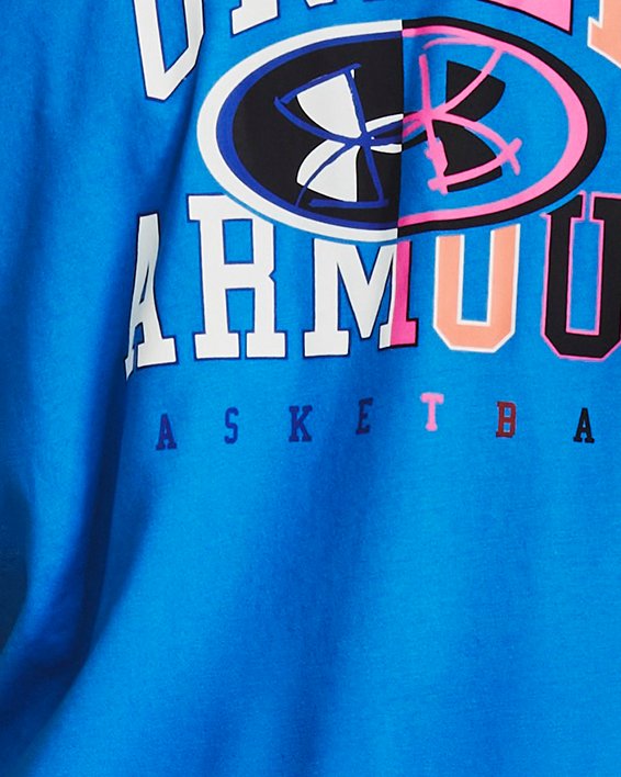 Men's UA Basketball Lock Up Short Sleeve in Blue image number 0